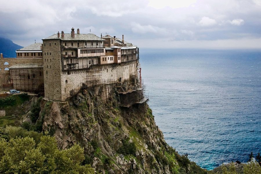 Mount Athos that can be seen during the Private Boat Trip to Mount Athos from Ouranoupoli with Snorkeling with Poseidon Watersports Ouranoupoli.