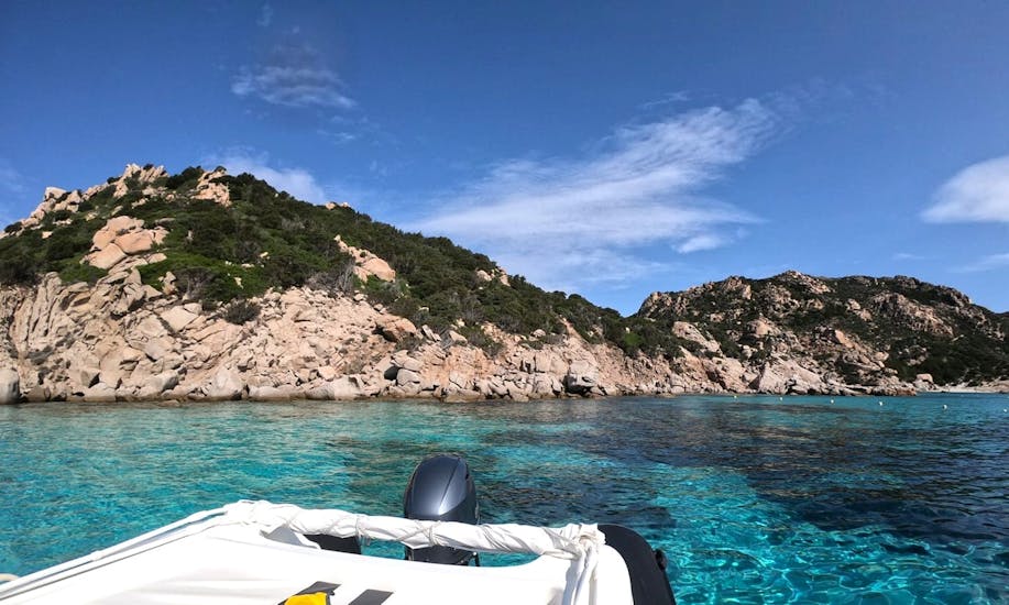 View from one of the RIB Boats with the RIB Boat Rental in Cannigione (up to 12 people) from Zonza Boat Rental Cannigione.