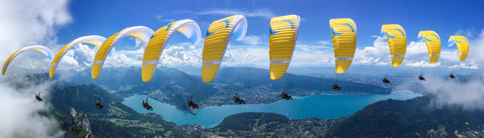 Lange afstand tandem paragliding in Doussard (vanaf 12 j.) - Forclaz Pass.
