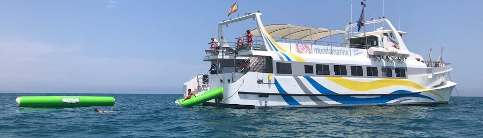 Our catamaran during a Boat Trip from Jávea with Swimming with Mundo Marino.