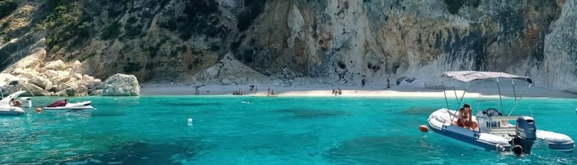 View of one of the beaches that you can reach with the RIB Boat Rental in Capo Coda Cavallo (up to 6 people) with Salimar San Teodoro.