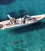Private Bootstour von Santa Eulalia nach Ses Salines & Atlantis mit Schnorcheln mit Eiviboats Ibiza.