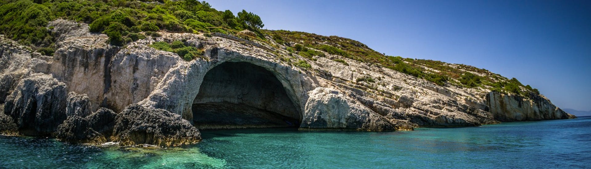 The Blue Caves that My Tours visits in their boat trip around Zakynthos.