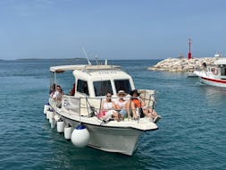 Bateau utilisé durant l'excursion en bateau depuis Fažana autour du parc national de Brijuni  avec Elen Taxi Boat Fažana.