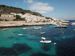 The Levanzo's coastline seen from Alson Tour's RIB boat during the RIB Boat Trip to the Egadi Islands with Breakfast, Lunch & Snorkeling.
