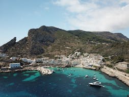 The Levanzo's coastline seen from Alson Tour's RIB boat during the Private RIB Boat Trip from Marsala to the Egadi Islands with Breakfast, Lunch & Snorkeling.