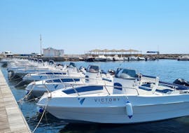 The boats you can use during the Boat Rental in Marzamemi (up to 7 people) with Victory Noleggi Marzamemi.