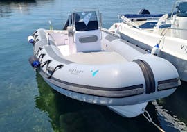 The RIB boat you can use during the RIB Boat Rental in Marzamemi (up to 7 people) with Victory Noleggi Marzamemi.