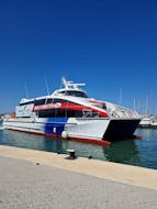 Boot von Aquabus Ferry Boats Ibiza für die Fähre von Formentera nach Ibiza Stadt.