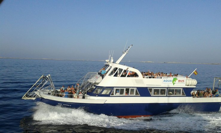 Round Trip Ferry from Figueretas & Platja d'en Bossa to Formentera from Aquabus Ferry Boats Ibiza.