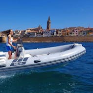 The BSC 50 RIB boat that you can rent with the RIB Boat Rental in Alghero (up to 6 people) with Ares Turismo Alghero.