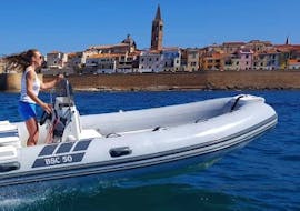 El barco semirrígido BSC 50 que puedes alquilar con el alquiler de barcos semirrígidos en Alghero (hasta 6 personas) con Ares Turismo Alghero.