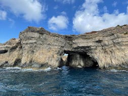The rocky formations during the Boat Trip to Comino Caves & Blue Lagoon with Swimming & Snorkeling with Oh Yeah Malta.
