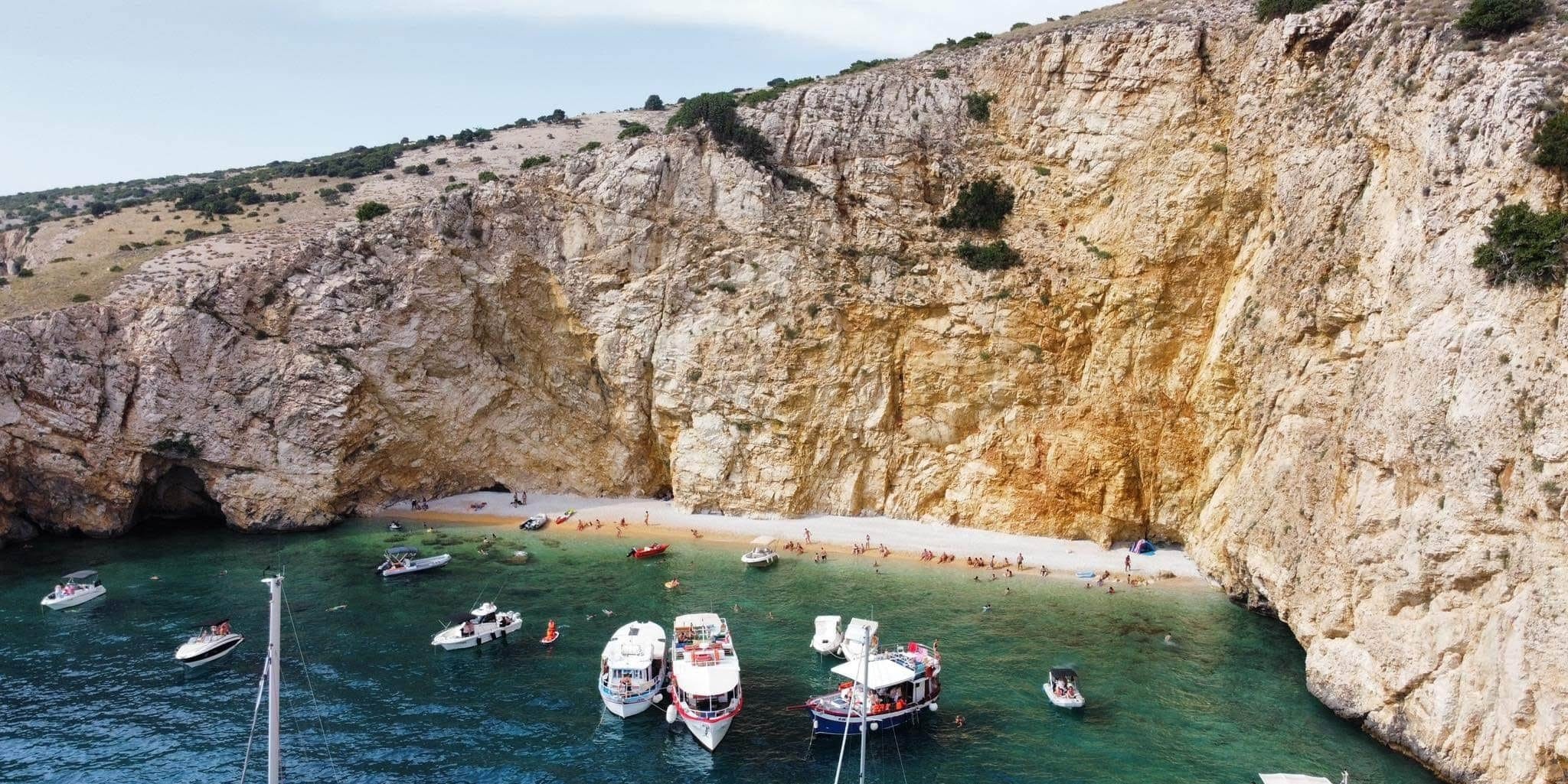 Boat Trip to Krušija Bay at the Blue Cave & Golden Beach with Apéritif.