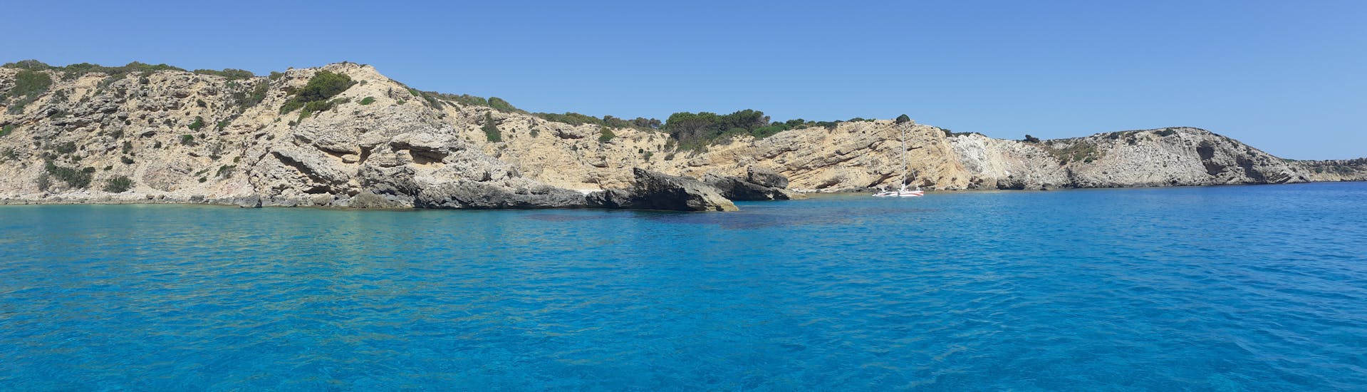 The views you can see during a private catamaran trip from Fornells along the North Coast of Menorca with open bar with Katayak Menorca.