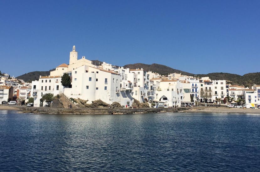 Cadaques viewed from the sea during the Boat Trip from Roses & Santa Margarida with Stopover at Cadaqués with Els Blaus de Roses.