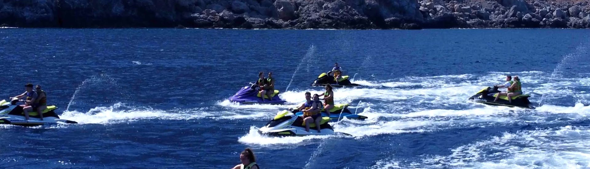 Some people using our Jet Ski Rental in Falasarna con Falassarna Activities Crete.