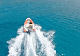 Our RIB boat during the Private RIB Boat Trip from Falasarna to the Balos Lagoon & Gramvousa from Falassarna Activities Crete.