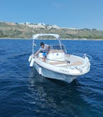 One of the boats during the boat rental in Alicante (up to 6 people) with licence with Samba Boats Alicante.