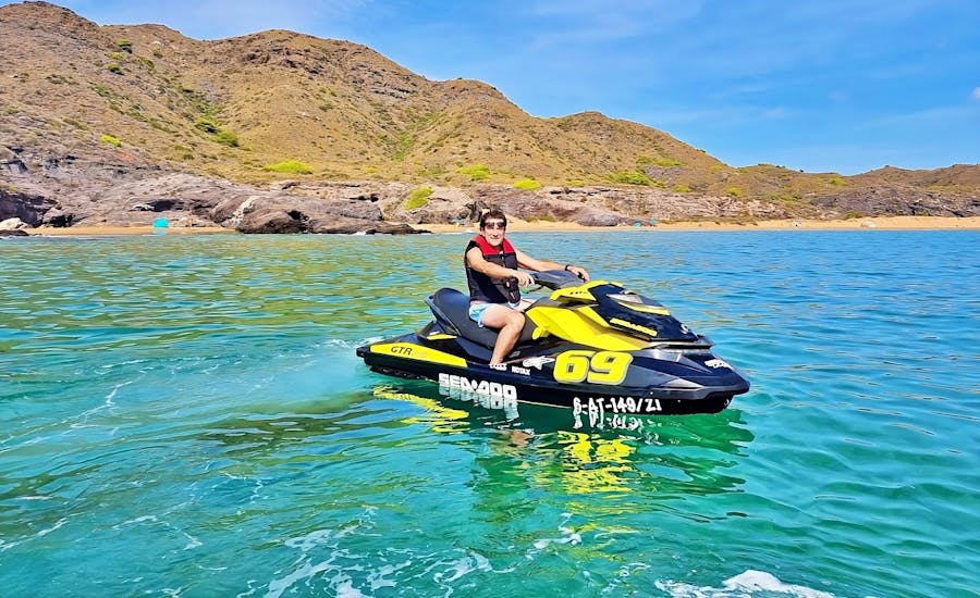 Turquoise waters during a jet ski safari from San Pedro to Grosa Island & La Manga of Mar Menor with Adventure Jet Ski San Pedro del Pinatar.