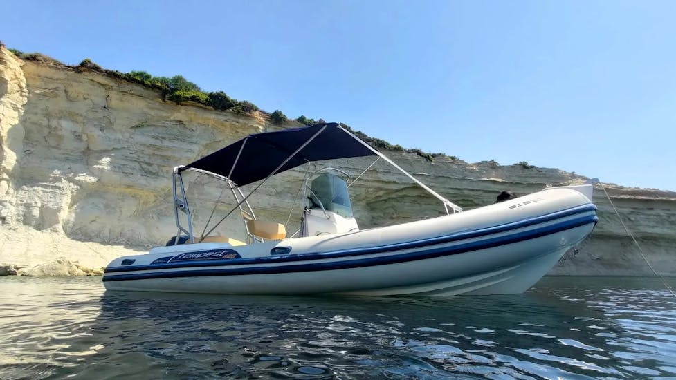 Boat used during the boat Rental in Gżira (up to 8 people) from Big D Charters Malta.