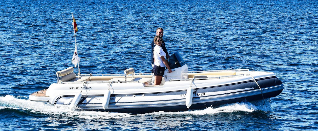 Boat used during the Private RIB Boat Trip from Estepona (up to 4 people).