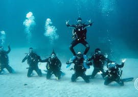 One group during a PADI Scuba Diver Course in Addaia for Beginners with Blue Dive Menorca.
