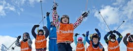 Small kids doing Kids Ski Lessons (4-5 y.) for First-Timers from European Ski School Les Deux Alpes.