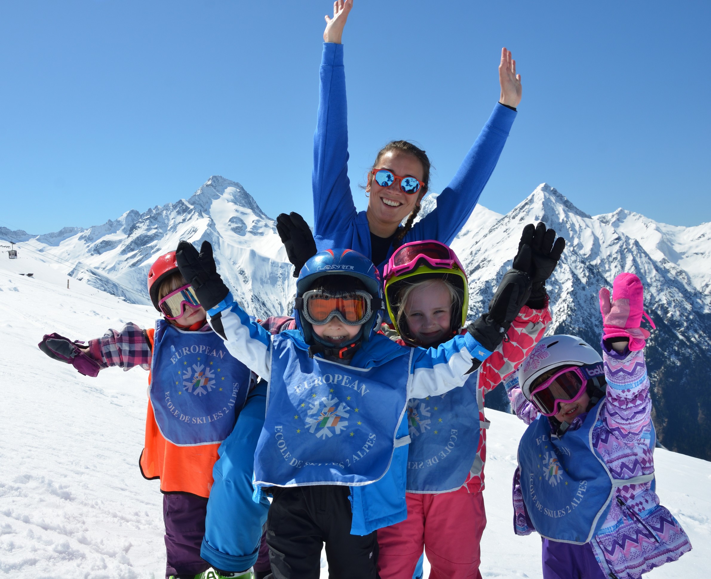 Kids Ski Lessons "Kindergarten" (4-5 y.) from European Ski School Les Deux Alpes.