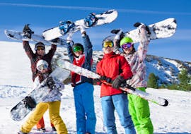 Snowboardlessen vanaf 6 jaar - beginners met Skischule Hochharz.