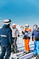 Un groupe d'amis lors de Cours particulier de ski Adultes avec Evolution 2 Saint-Gervais.