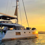 Sunset Catamaran Trip to Agioi Theodoroi Island from Chania from DanEri Yachts Crete.