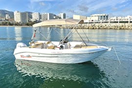 Our spacious boat waiting for you in the port of Marina in Benalmádena with Baborboat Benalmádena