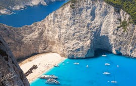 Viewpoint of Shipwreck beach during Zakynthos Day Trip incl. Shipwreck Viewpoint, Shipwreck Beach and Blue Caves from Michael Travel Zakynthos.
