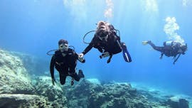 A instructor and student do a dive during PADI Scuba Diver Course in Latchi for Beginners from Latchi Dive & Watersports Centre.