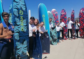 People Holding Surf Board during Surf Lessons (from 8 y.) on Praia Grande from Soul Spot Surf School Praia Grande.