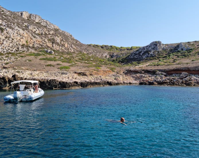 RIB Boat Trip from Trapani to Favignana and Levanzo with Snorkeling and Apéritif.