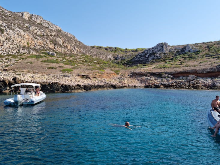Private RIB boat trip to Favignana and Levanzo with Snorkeling and Apéritif.