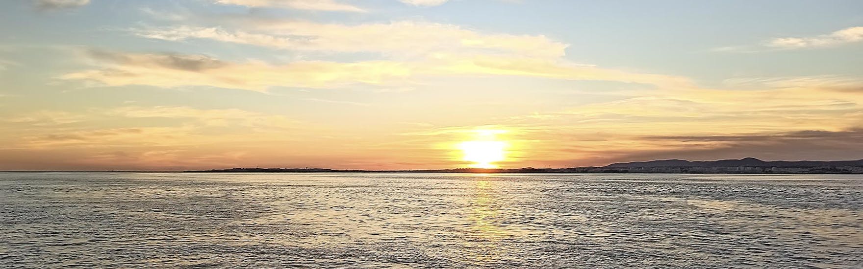 The sunset during the Sunset Boat Trip to Ria Formosa Natural Park of Islands 4 You.