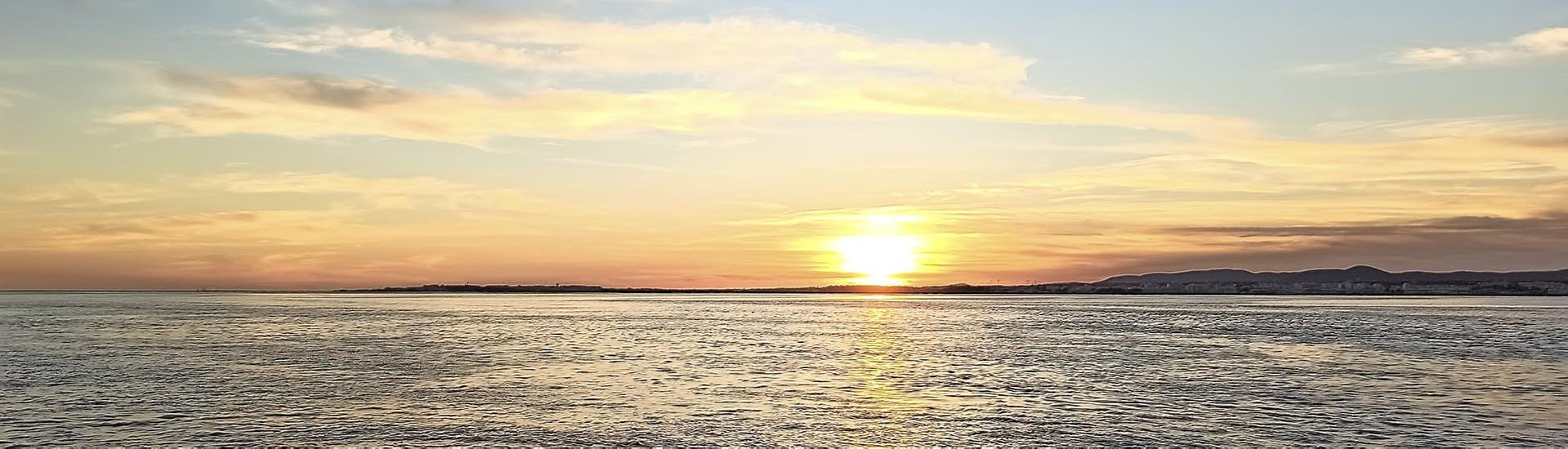 The sunset during the Sunset Boat Trip to Ria Formosa Natural Park of Islands 4 You.