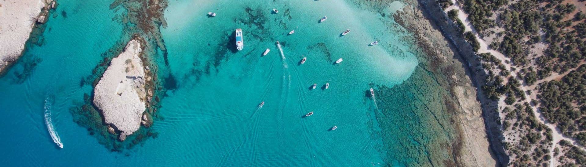 Aerial View of Boats from Boat Rental in Latchi (up to 6 people) by George's Boat Hire.