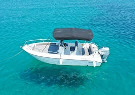 Side View of Boat from Boat Rental in Latchi (up to 5 people) from George's Boat Hire Cyprus.