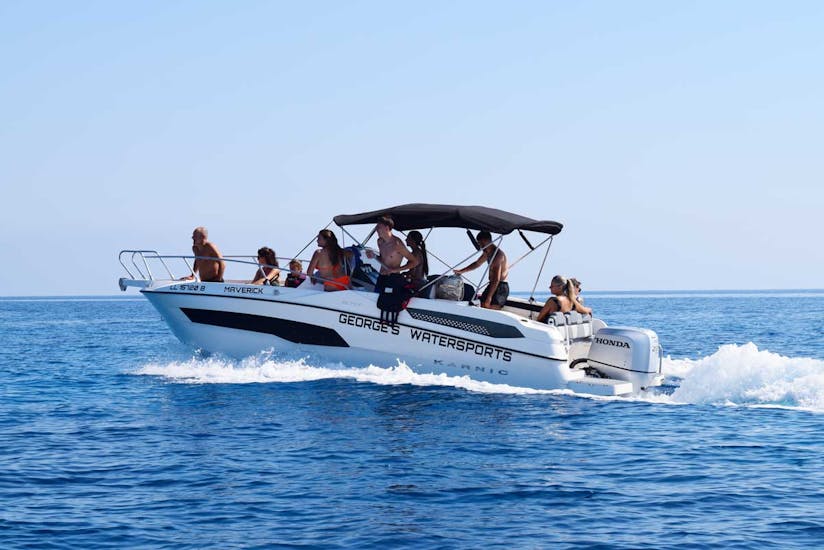 Poeople on Boat from Boat Rental in Latchi (up to 9 people) by George's Boat Hire.