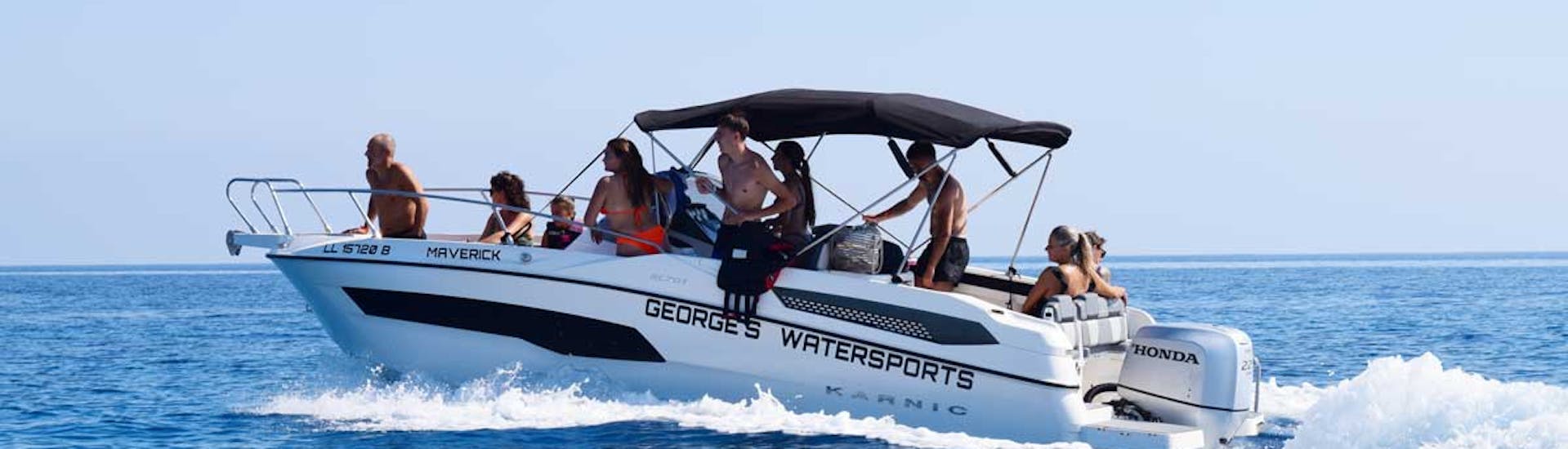 Poeople on Boat from Boat Rental in Latchi (up to 9 people) by George's Boat Hire.