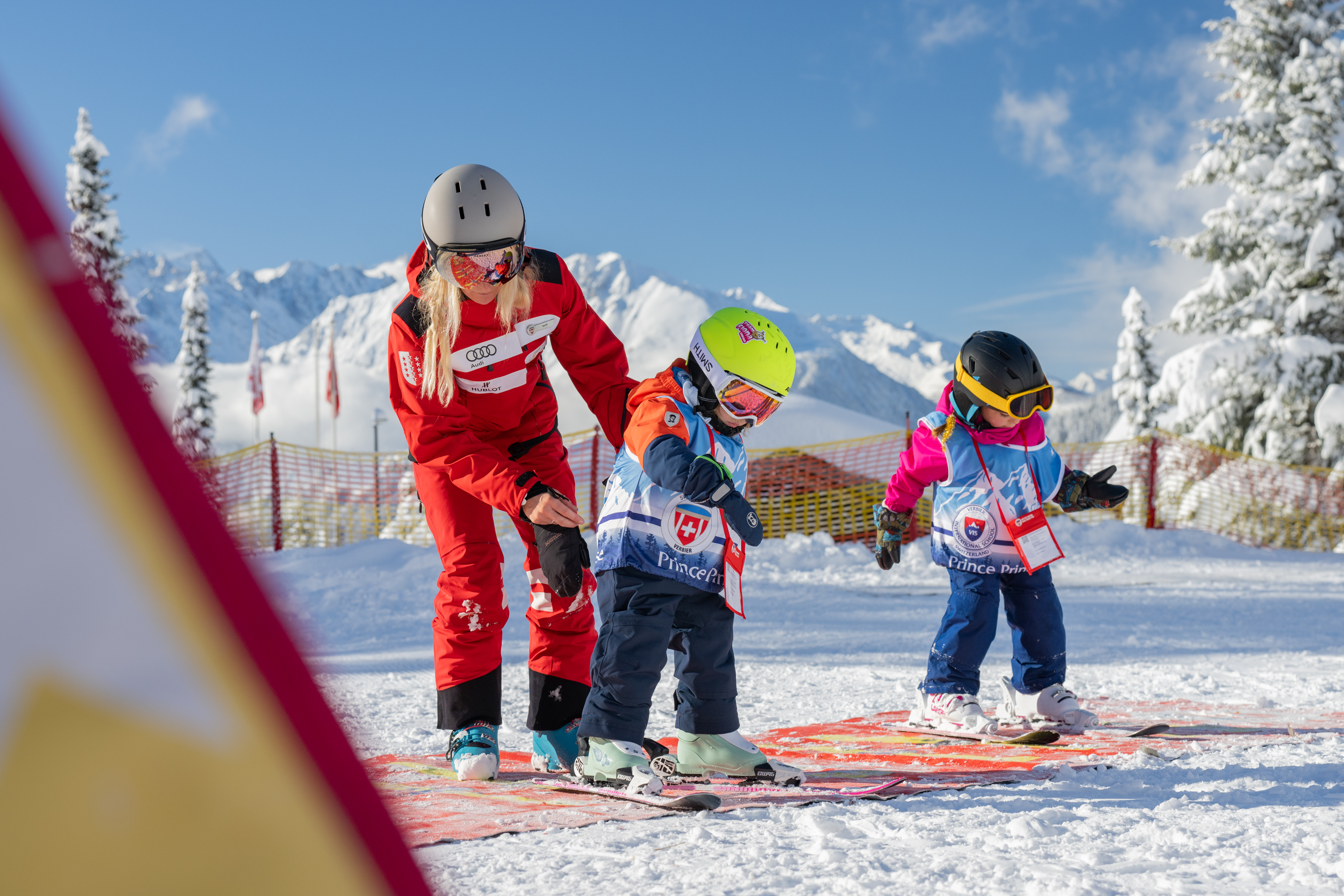Kinder-Skikurs "Kids Club" (3-5 J.) mit Schweizer Skischule Verbier.