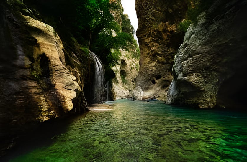 Canyoning in the Deos Canyon in Paleochori.