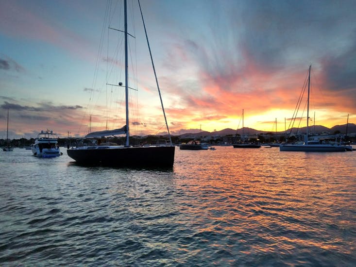 The Mediterranean Sea during a Sunset Sailboat Trip from Alcúdia with Drinks & Tapas with Caribia Sailing.