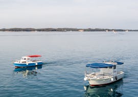 The two boats of the tour during Panorama Boat trip to Brijuni National Park from Brijuni Panorama Istria.