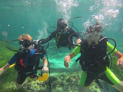 Our students in the Open Water Diver PADI Course in Formentera for Beginners from Orcasub Formentera.