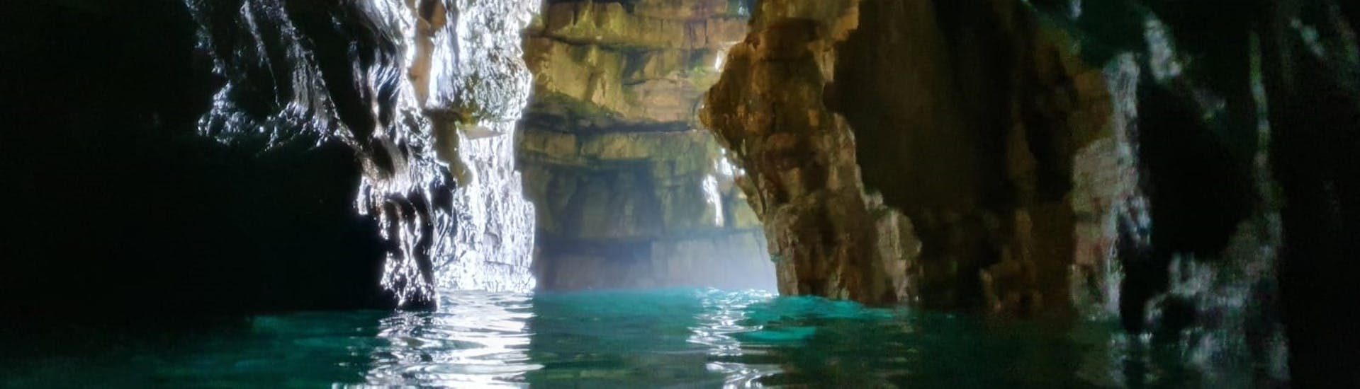 The picture of a cave from the Private Boat Trip from Fažana to the Seagulf Caves.